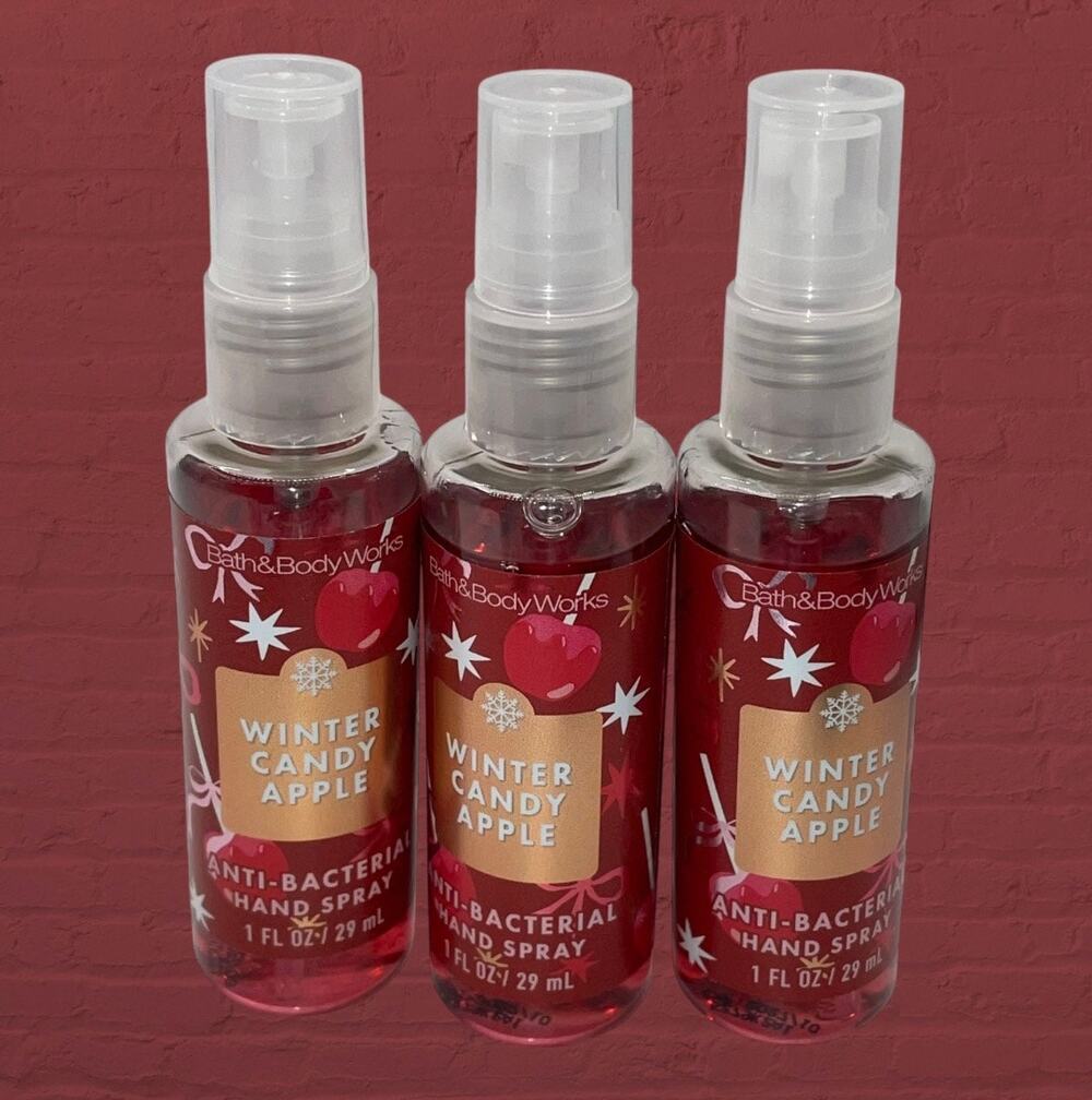 Bath & Body Works Winter Candy Apple Hand Sanitizer Spray 1oz Lot 3 BBW Travel